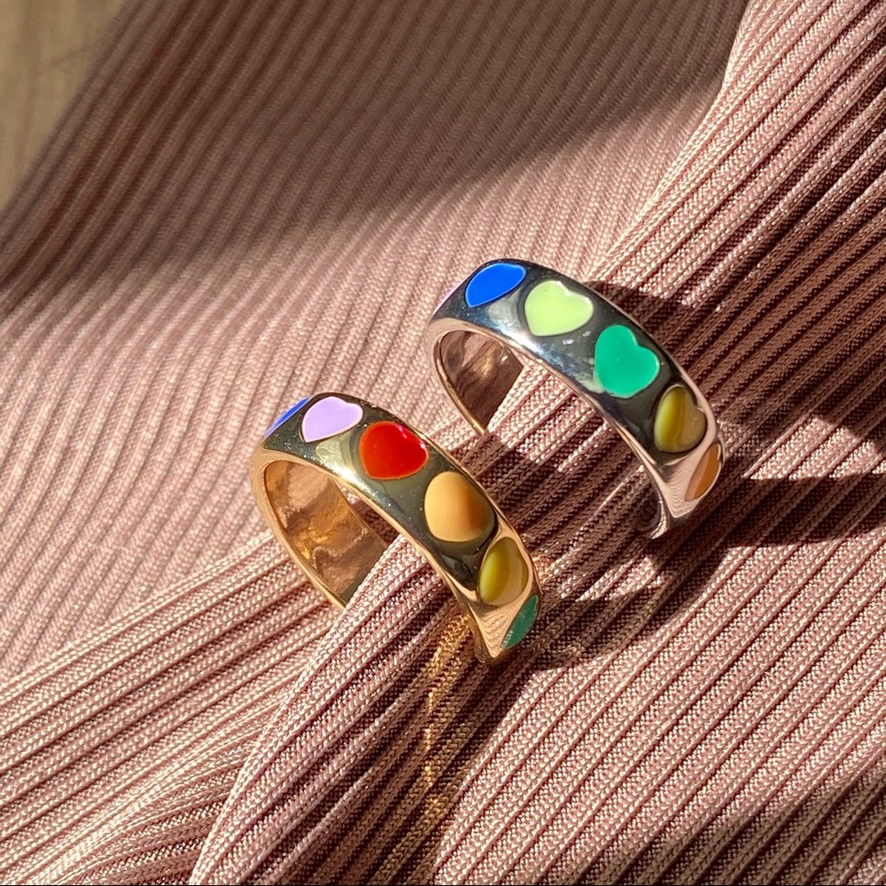 Rainbow heart ring